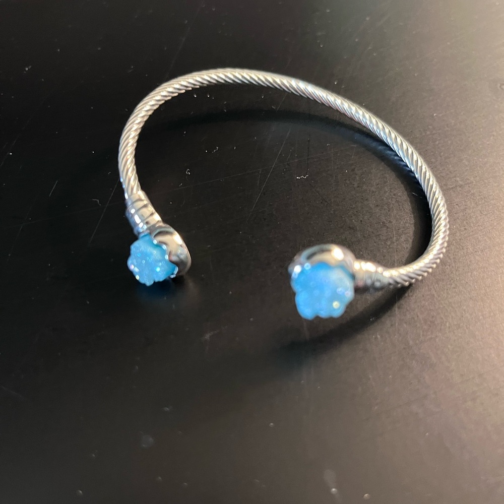 Silver and Blue Bracelet